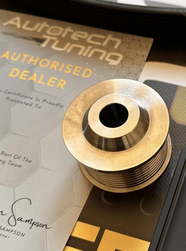 Jaguar Land Rover Autotech tuning uprated performance upper supercharger pulley for 5.0 V8 supercharged